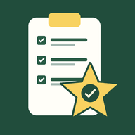 Checklist and five-point sheriff star